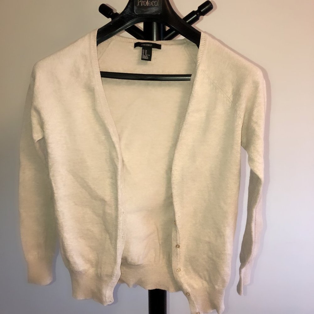 {3/$20} Cream cardigan sweater